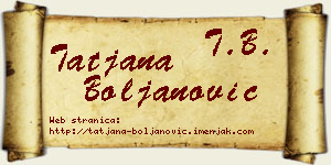 Tatjana Boljanović vizit kartica